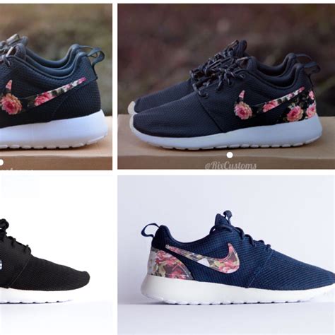 nike roshe run schwarz mit blumen|roshe shoes for women.